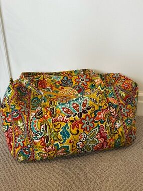 Vera Bradley large yellow floral duffle tote